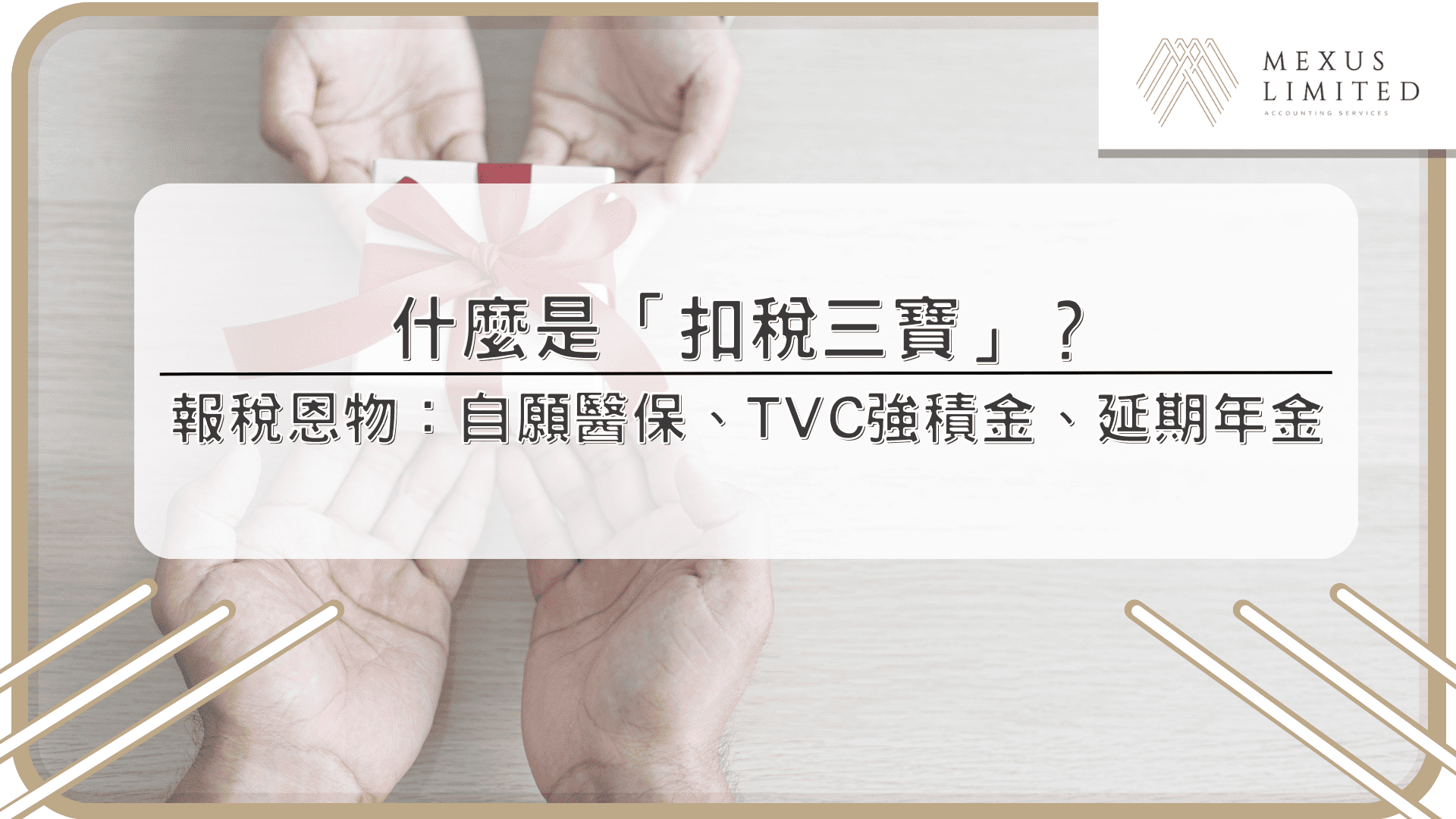 什麼是「扣稅三寶」？報稅恩物：自願醫保、TVC強積金、延期年金