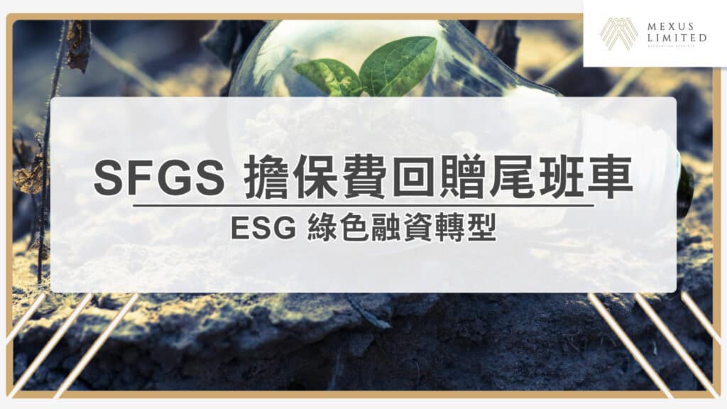 趕搭 SFGS 擔保費回贈尾班車與 ESG 綠色融資轉型